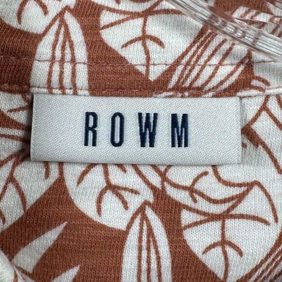 ROWM Shirt Mens 2XB Brown White Tropical Floral Print Short Sleeve Button NWOT - Picture 6 of 9
